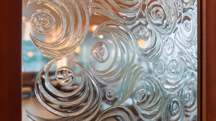 Contemporary front door glass featuring custom beveled edges, merging modern aesthetics with functional, luxurious style