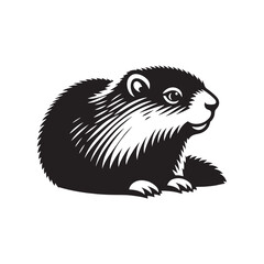 Marmot Silhouette - Marmot Minimalist Design - Marmot Vector - Illustration Of Marmot.