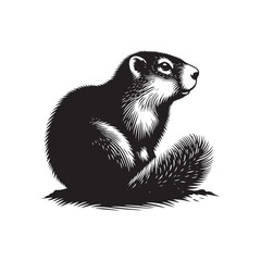 Marmot Silhouette - Marmot Minimalist Design - Marmot Vector - Illustration Of Marmot.