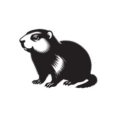 Marmot Silhouette - Marmot Minimalist Design - Marmot Vector - Illustration Of Marmot.