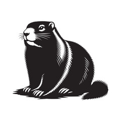 Marmot Silhouette - Marmot Minimalist Design - Marmot Vector - Illustration Of Marmot.