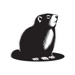 Marmot Silhouette - Marmot Minimalist Design - Marmot Vector - Illustration Of Marmot.