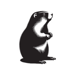 Marmot Silhouette - Marmot Minimalist Design - Marmot Vector - Illustration Of Marmot.