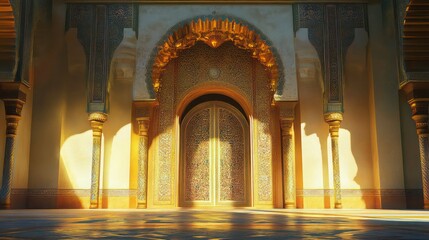 Oriental golden gate or Moroccan arch By john