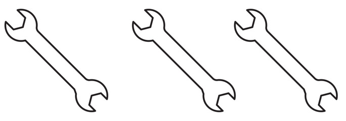 wrench icon vector isolated on white background. Wrench vector icon. Spanner symbol