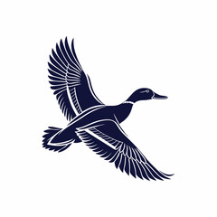flying duck vector silhouette on white background (1)
