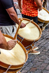 Drums in the old streets of the city of Recife in Pernambuco