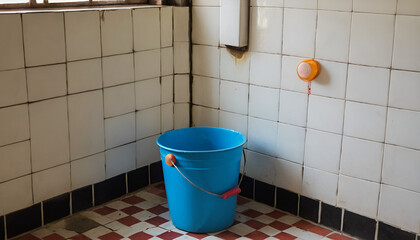 Traditional Bathroom with Bucket and Dipper