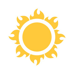 Beautiful yellow sun design element