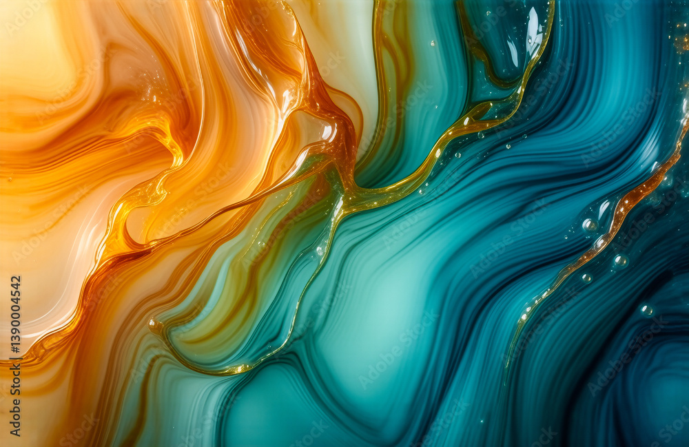 Aufkleber hints: the image is an abstract art piece with a blend of colors and fluid patterns. abstract artwor