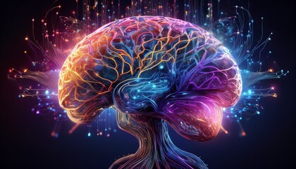 Digital brain concept , artificial intelligence neurology network technology concept, AI system concept