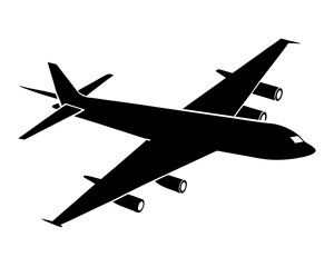 Airplane Silhouette Vector & Flying Aircraft Icon SVG