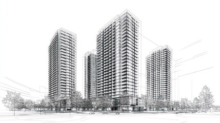 Architectural Blueprint of Modern High-Rise Buildings