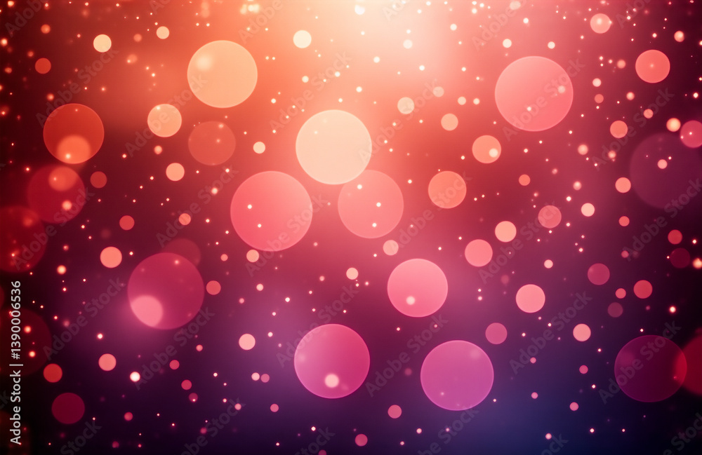 Poster Glowing orbs of varied sizes, in an abstract pattern against a gradient background, hints of glitter or specks of light create a dreamy, celestial atmosphere, evoking feelings of wonder.