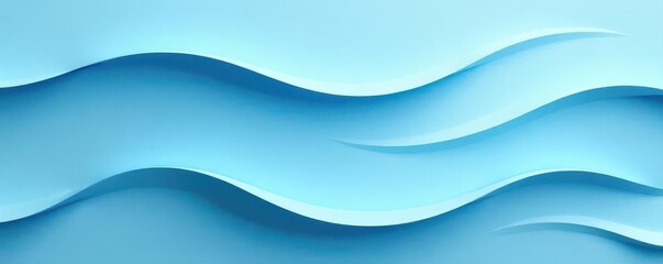 Obraz premium Subtle blue paper wave texture, calming backdrop , generative, aqua