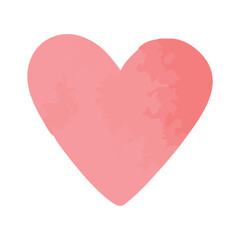 watercolor heart shape icon. Hand drawn style heart. Love symbol.