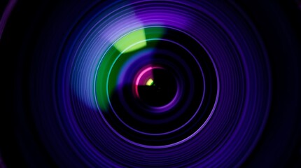 Focusing on Vision: A close-up perspective captures the essence of a camera lens, showcasing the intricate design and vibrant.