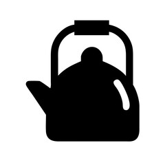 Obraz premium Iconic black kettle silhouette on a minimalistic background 