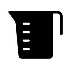 Black measuring cup icon in minimalist style  