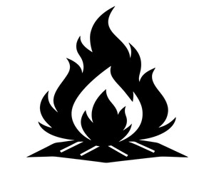 Campfire Silhouette Vector & Outdoor Adventure SVG Clipart