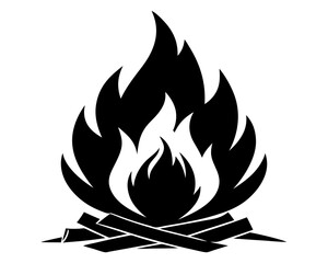 Campfire Silhouette Vector & Outdoor Adventure SVG Clipart