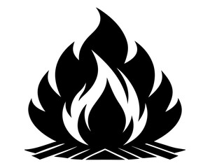 Campfire Silhouette Vector & Outdoor Adventure SVG Clipart