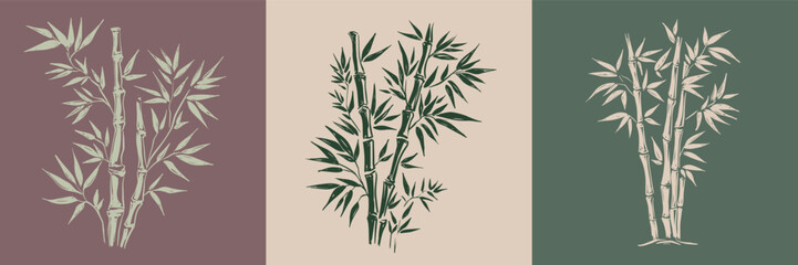 Obraz premium Bamboo tree, Hand drawn style. 