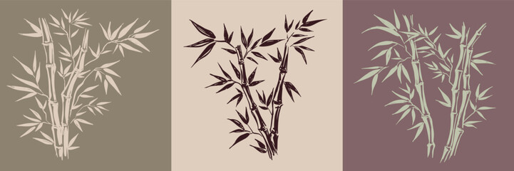 Bamboo tree, Hand drawn style. 

