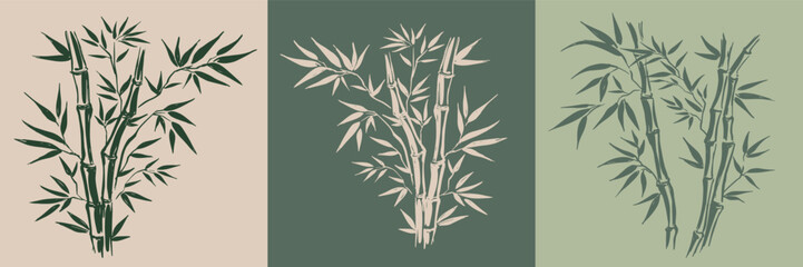 Obraz premium Bamboo tree, Hand drawn style. 