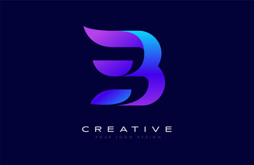 B letter Logo design. Trendy modern B icon concept vector shape