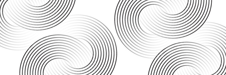 Abstract white glowing geometric lines on gray background. Modern shiny blue circle lines pattern. Futuristic technology concept. Suit for cover, poster. eps 10