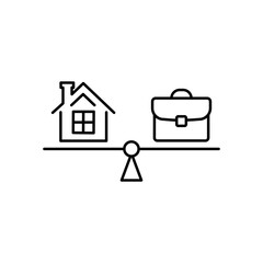 Work life balance icon. Monochrome simple sign from employee benefits collection. Work life balance icon for logo, templates, web design and infographics.