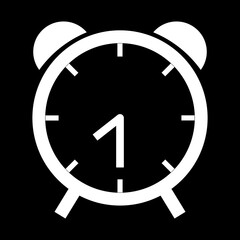 Alarm Clock Icon. Line & Glyph Symbol for Time and Reminder.