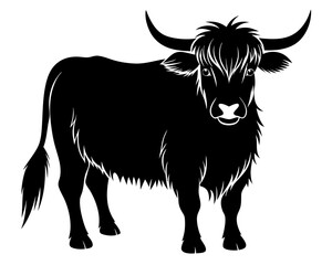 Highland Cow Silhouette Vector & Rustic Animal SVG