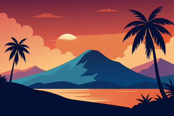sunset in the desert