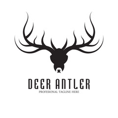 Fototapeta premium deer antler simple luxury logo and vector template