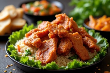 Fototapeta premium Crispy Fried Duck Meal