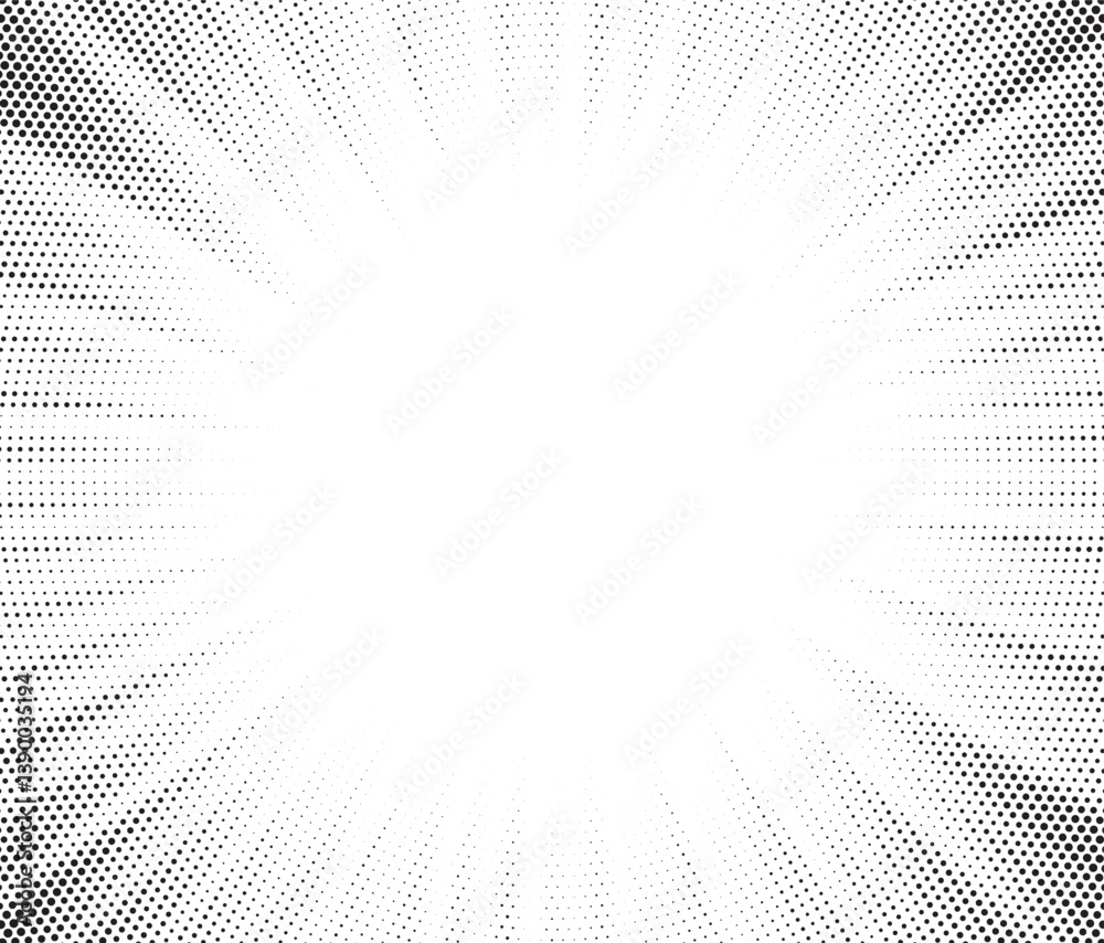 Aufkleber Halftone gradient sun rays pattern. Abstract halftone vector dots background. monochrome dots pattern. Vector background in comic book style with sunburst rays and halftone. Retro pop art design.