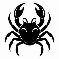 Crab vector silhouette black design white background