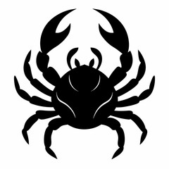 Crab vector silhouette black design white background