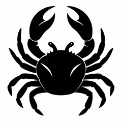 Crab vector silhouette black design white background