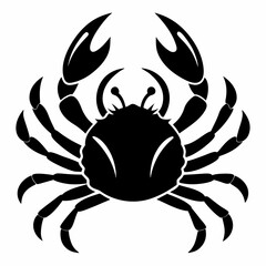 Crab vector silhouette black design white background