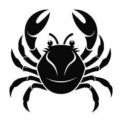 Crab vector silhouette black design white background