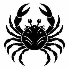Crab vector silhouette black design white background
