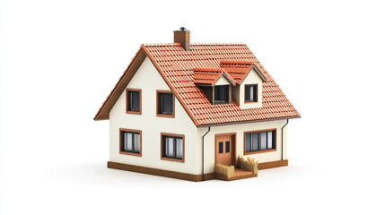 charming small house with red roof and white walls