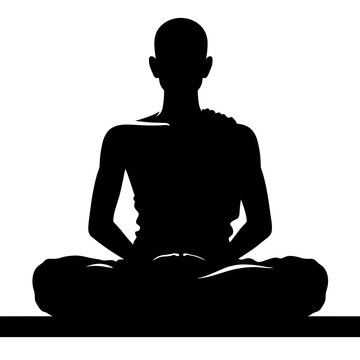 Monk meditating in silence for Vesak ceremony