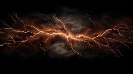 Electric lightning strikes dark sky dynamic weather phenomenon in nature's theater