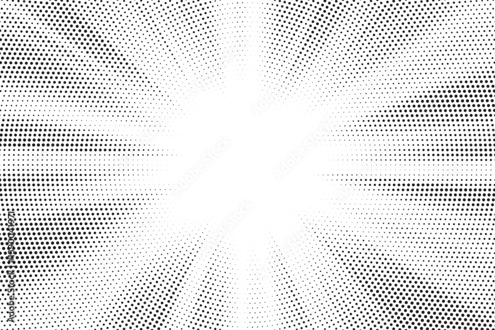 Aufkleber Halftone gradient sun rays pattern. Abstract halftone vector dots background. monochrome dots pattern. Vector background in comic book style with sunburst rays and halftone. Retro pop art design.