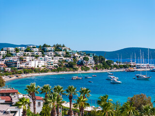 Obraz premium Summer Season in the Bodrum City Streets Photo, Bodrum Mugla, Turkiye (Turkey)