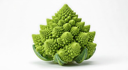 Close-up of Unique Romanesco Broccoli with Geometric Spiral Pattern